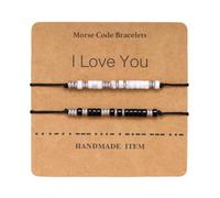 SKIRIFLA Natural Stone Matching Morse Code Bracelets for Couples, I Love You Bracelet for Soulmate Boyfriend Girlfriend Husband