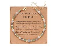 SKIRIFLA Triple Threat Protection Anxiety Relief Gifts for Women,Natural Healing Crystal Bracelet Evil Eye Jewelry for Her Friends, M, no gemstone