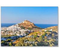Skiros or Skyros Greek Iisland Chora City from The West Side in Summer Greece Design 11, Fridge Magnet
