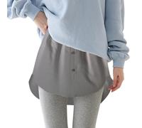 Skirt for Woman Girls, Underskirt for Women, Above The-Knee Half-Skirt Adaptable to Casual UnderskirtHalf Mini Skirt Ladies Versatile Adjustable Fashion Layered Fake Top Lower Sweep Shirt Silver