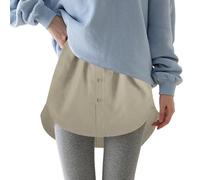 Skirt for Woman Girls, Underskirt for Women, Above The-Knee Half-Skirt Adaptable to Casual UnderskirtHalf Mini Skirt Ladies Versatile Adjustable Fashion Layered Fake Top Lower Sweep Shirt Khaki