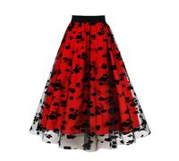 Skirt for Women Tutu Maxi Skirt A Line Swing Chiffon Dance Sheer Floral Print High Waist Mesh Jersey Floaty Layered Tiered Lace Hem Tulle Loose Tight