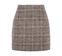 Skirt for Women UK Ladies Brushed Short Stretch Casual Work PARTY1 Meeting Mini Straight Bodycon Slim Hip Wrap Pull On Soft Checked Plaid Tartan Print Short Skirt Mini Skirt (B, S)