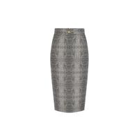 Skirt in viscose fabric with python print - female - Elisabetta Franchi - Pencil Skirts - Black - S - Skirts S