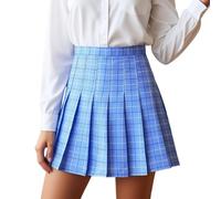 Skirt Women's Summer Skirt Women's Short Skirt in Korean Style Striped Checked Pattern High Waist A-line Half Length Basic Party