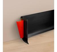 Skirting Board Trim, PVC Self Adhesive Flexible Skirting Board, 9.8Ft(L) x 3.9 inches (W) Skirting Board Cover, Peel and Stick Wall Base Moulding Trim,Wall Baseboard Molding Trim (Black)