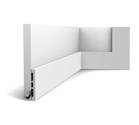 Skirting Orac Decor SX163-RAL9003 AXXENT Square Baseboard Moulding Panel Moulding Decorative Moulding Already Painted Timeless Classic Design Signal White 2 m