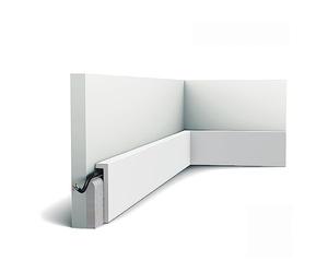 Skirting Orac Decor SX171-RAL9003 AXXENT Square Decorative Moulding Stucco Moulding Cover Moulding Already Painted Contemporary Design Signal White 2 m