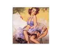 Skirting The Issues by Gil Elvgren Wall Art Prints Poster Posters Art Print Wall Photo Paint Poster Hanging Picture Family Decor 12x12inch(30x30cm)