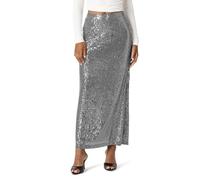 Skirts for Women UK Elasticated Waist,Women's Glittering Sequin High Waist Bodycon Maxi Long Skirt for Formal Events and Dance Party Evening Wear Silver