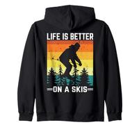 Skis, Alpine Skiing, Zip Hoodie
