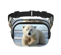 Skis on mountain Fanny Pack for Women Men Fashion Waist Pack Adjustable Belt Bag for Workout Running Travelling Casual Waist Bag, Cubs Polar Bear, One Size