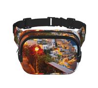 Skis on mountain Fanny Pack for Women Men Fashion Waist Pack Adjustable Belt Bag for Workout Running Travelling Casual Waist Bag, Positano Seaside Sunset, One Size