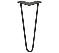 SkiSki 4 x 12" Hairpin Legs - 2 Prong - 10mm - Black