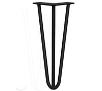 SkiSki 4 x 12" Hairpin Legs - 3 Prong - 12mm - Black