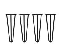 Monstershop 4 x 14" Hairpin Legs - 3 Prong - 12mm - Black Monstershop Black