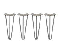 SkiSki Hairpin Table Legs 12” 30cm Pack of 4 Raw Steel Heavy Duty