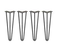 SkiSki Hairpin Table Legs 16” 41cm Pack of 4 Raw Steel Heavy Duty