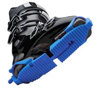 SkiSkootys Ski Boot Bottom Protector with Foldable Design - Slip-Resistant Ski Boot Traction Cleats for Walking on Ice & Snow - Adjustable Ski Boot Accessories - USA Made (Blue, Adult)