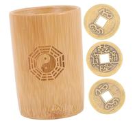 SKISUNO 1 Set Bamboo Divination Game with Copper Coins Traditional Chinese Fortune Telling Tools for Family Fun Home Decoration Easy to Use Divination Props for Special Occasions