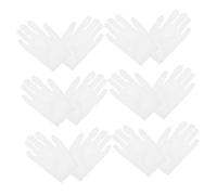 SKISUNO 10 Pairs White Cotton Jewelry Gloves Soft Stretchable Silver Cotton Gloves for Jewelry Handling Inspection Sweat Breathable Protective for Jade and Coin Care