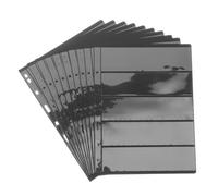 SKISUNO 10 Pcs 9-hole Double-sided Stamp Collection Loose-leaf Pages with Black Background Small Binder Insert for Stamp Storage and Card Holder Suitable and Display