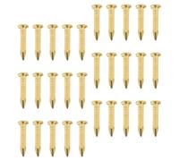 SKISUNO 100pcs Copper Furniture Nails Strong Sharp Double-Headed Design, Golden Copper Material for Home and Work Use, Wardrobe Shelf Support Pegs and DIY Picture Hanging
