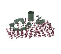 SKISUNO 100pcs Military Mini Model Soldiers Plastic Army Men Toy Figures Set for Boys Combat Play Sand Table Decor Collection