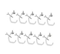 SKISUNO 10pcs Aluminum Multipurpose Lamp Hooks for Ceiling and Stage Use, Silver, Sturdy Design Increases Stability and Safety, Suitable for Office and Stage Lighting Mounting