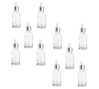 SKISUNO 10pcs Empty Dropper Bottles Glass Essence Bottles Cosmetics Dropper for Compact Storage for Travel As Refillable Travel