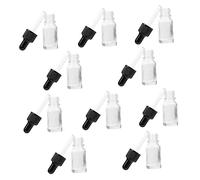 SKISUNO 10pcs Glass Dropper Bottles Essential Oil Dispenser Pipette for Travel Aromatherapy and Perfume Transparent Glass Containers for Liquids