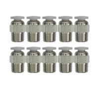 SKISUNO 10pcs Metal Tube Fitting Connector for 3D Printer Accessories with Automatic Locking and Easy Tube Disconnection, Golden Colour, for Bowden Extruder Systems