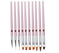 SKISUNO 10pcs Nail Art Pen for Foil Dotting Brush Gel Nails Fine Brush Lining Pen Art Tools Professional Home Kit