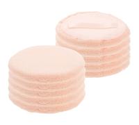SKISUNO 10pcs Pure Cotton round Loose Powder Applicators Face Makeup Tools Cosmetic Pads for Smooth Foundation Application Skin Tone Velour Applicator Set for Daily Beauty Use