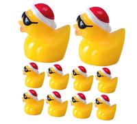 SKISUNO 10pcs Resin Miniature Duck Figurines Bright Cartoon Mini Ducks for Garden Landscape Lawn Decor Tiny Animal Statues for Fairy Garden Aquarium Display