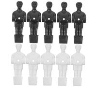 SKISUNO 10pcs Table Football Figurines Realistic Miniature Dolls for Foosball Machine Black White Players Enhance Skill Development Coordination Replacement for Football Table Games