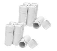 SKISUNO 10pcs White Pearl Kraft Paperboard Cylinder Boxes 20ml Small round Packaging Tubes for Loose Tea Storage and Party Favor Containers Essential Oil Holders