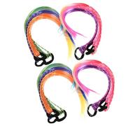 SKISUNO 12pcs Dirty Braid Hair Ties for Boys and Girls Braiding Extensions Party Highlights Synthetic Hair Bands for Festival Carnival Birthday Random Color