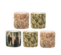 SKISUNO 12pcs Elastic Pet Self- Elastic Non-Woven Fabric Printed Camouflage Design Easy to Cut Comfortable Wrapping Tape for Pet Wound Care Random Color