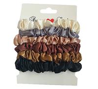 SKISUNO 12pcs Imitation Silk Ties Hair Scrunchies for Women Stretchy Ponytail Holders