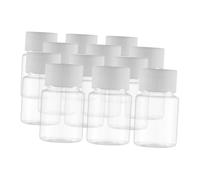 SKISUNO 12pcs Plastic Empty Bottles Caps Medicine Dispensing Bottles for Pills
