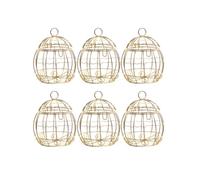 SKISUNO 12pcs Tinplate Candy Box Birdcage Shape Hollow Gold Wedding Favour Box for Sweets Treats, Arts and Crafts, Showers