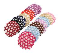SKISUNO 14 Pcs Mesh Crochet Hair Nets Invisible Professional Lady Hairnet for Dance Nurses Air Hostesses Bank Staff Mixed Color Hair Decor
