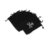 SKISUNO 15pcs Pirate Drawstring Bags Halloween Coin Pouches Skull Print Loot Bags Polyester Pirate Party Supplies Favor Storage Sacks