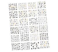SKISUNO 16pcs Nail Art Stickers Self-Adhesive Adorable Animal Pattern Sticker for Press Nails Simulation Decals