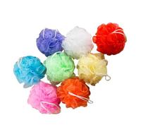 SKISUNO 16pcs Solid Color Shower Balls Mesh Bath Sponges Reusable Scrubbers for Gentle Exfoliating and Deep Cleansing Soft Comfortable Multi Pack Bath Puff Loofah in Mixed Colors