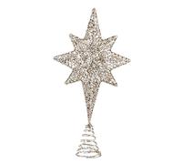 SKISUNO 1Pc Christmas Star Tree Topper Decor Height Gold Glittered Eight Pointed Star for Small Christmas Trees for Holiday Parties and Home Decoration