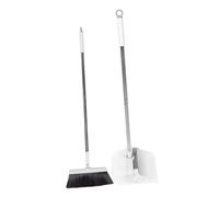 SKISUNO 1set Handled Broom and Dustpan Set with Innovative Cleaning Comb for Efficient Indoor and Outdoor Use Soft Bristle Broom for Cleaning