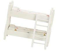 SKISUNO 1Set Miniature Dollhouse Bunk Bed Model Detailed Micro Furniture for Doll House Decor for Bedroom Layouts Interior Models Dollhouse Accessories