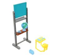 SKISUNO 1Set Realistic Miniature Classroom Accessories Dollhouse Chalkboard Chair Globe Bag Decor for Mini House Model for Crafts and Photo Props